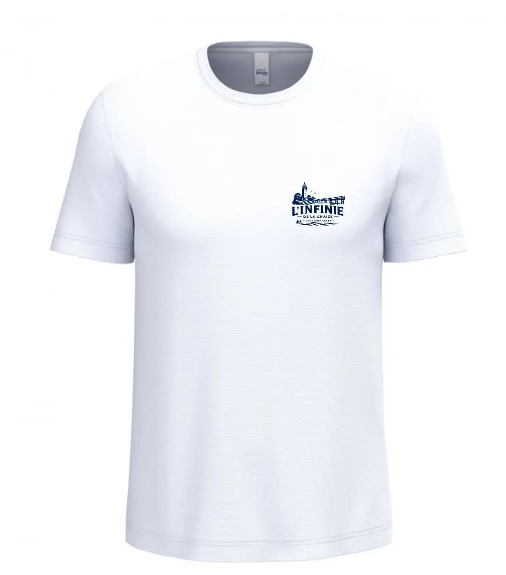 T-shirt de L’Infinie de la Chaize, face avant avec le logo.